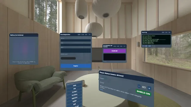 The multiplatform lab on the Google XR Blocks pipeline: the same windows inside a simulated living room